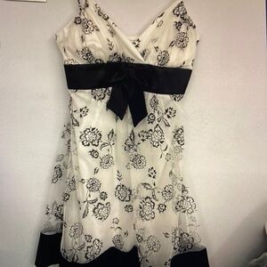 White and black dress